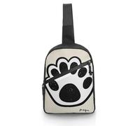 Sling Bag for Women Men Black And White Dog Animal Paw Crossbody Bag Casual Daypack Backpack Shoulder Chest Bag Fashion Waist Pack Water Resistant Fanny Pack Crossbody Shoulder Bag, white, 8.3x2.5x12