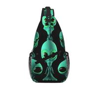 Sling Bag for Women Men Chest Bag Daypack Fanny Pack Aliens Cross Body Bag for Outdoor Hiking Travel