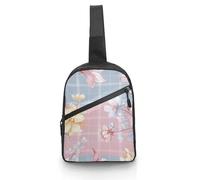 Sling Bag for Women Men Chest Bag Flowers Clip Art Daypack Fanny Pack Cross Body Bag for Traveling, Flowers Clip Art, One Size, Crossbody Backpacks