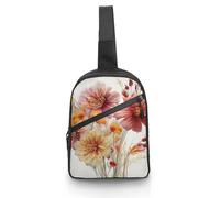 Sling Bag for Women Men Chest Bag Flowers on Background Daypack Fanny Pack Cross Body Bag for Traveling, Flowers on Background, One Size, Crossbody Backpacks