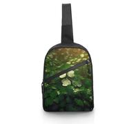 Sling Bag for Women Men Chest Bag Green Plants Daypack Fanny Pack Cross Body Bag for Traveling, Green Plants, One Size, Crossbody Backpacks