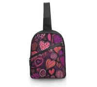 Sling Bag for Women Men Chest Bag Heart Shaped Daypack Fanny Pack Cross Body Bag for Traveling, Heart Shaped, One Size, Crossbody Backpacks