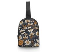 Sling Bag for Women Men Chest Bag Light Brown And White Daypack Fanny Pack Cross Body Bag for Traveling, Light Brown and White, One Size, Crossbody Backpacks