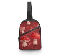 Sling Bag for Women Men Chest Bag Mushroom Art Pattern Daypack Fanny Pack Cross Body Bag for Traveling, Mushroom Art Pattern, One Size, Crossbody Backpacks