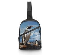 Sling Bag for Women Men Chest Bag Penguin Print Daypack Fanny Pack Cross Body Bag for Traveling, Penguin Print, One Size, Crossbody Backpacks