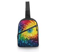 Sling Bag for Women Men Chest Bag Rainbow Swirl Daypack Fanny Pack Cross Body Bag for Traveling, Rainbow swirl, One Size, Crossbody Backpacks