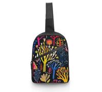 Sling Bag for Women Men Chest Bag Trees And Plants Daypack Fanny Pack Cross Body Bag for Traveling, Trees and Plants, One Size, Crossbody Backpacks