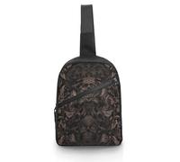 Sling Bag for Women Men Chest Bag Wallpaper for Walls Skull Daypack Fanny Pack Cross Body Bag for Traveling, Wallpaper for Walls Skull, One Size, Crossbody Backpacks