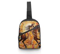 Sling Bag for Women Men Chest Bag Woman Riding Horse Daypack Fanny Pack Cross Body Bag for Traveling, Woman Riding Horse, One Size, Crossbody Backpacks