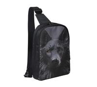 Sling Bag for Women Men Crossbody Bag Fashion Waist Bag Black German Shepherd Chest Bag Adjustable Fanny Pack, Black, One Size