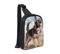Sling Bag for Women Men Crossbody Bag Fashion Waist Bag German Shepherd Dog Lovers Chest Bag Adjustable Fanny Pack, Black, One Size