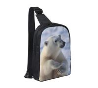 Sling Bag for Women Men Crossbody Bag Fashion Waist Bag Polar bear Chest Bag Adjustable Fanny Pack, Black, One Size
