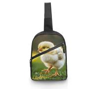 Sling Bag for Women Men Cute Chicken Walking Crossbody Bag Casual Daypack Backpack Shoulder Chest Bag Fashion Waist Pack Water Resistant Fanny Pack Crossbody Shoulder Bag, white, 8.3x2.5x12 Inches