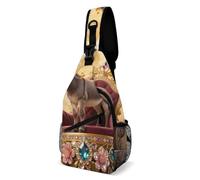 Sling Bag for Women Men Donkey on Gem Throne Crossbody Shoulder Bag Chest Bag Small Sling Backpack Daypack Fanny Packs