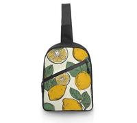 Sling Bag for Women Men Lemon Fruit Pattern Crossbody Bag Casual Daypack Backpack Shoulder Chest Bag Fashion Waist Pack Water Resistant Fanny Pack Crossbody Shoulder Bag, white, 8.3x2.5x12 Inches