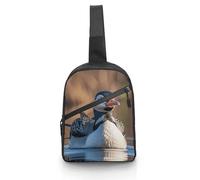 Sling Bag for Women Men Loon Nature Bird Crossbody Bag Casual Daypack Backpack Shoulder Chest Bag Fashion Waist Pack Water Resistant Fanny Pack Crossbody Shoulder Bag, white, 8.3x2.5x12 Inches