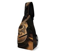 Sling Bag for Women Men Old West Guitar Crossbody Bag Hiking Chest Bag Crossbody Fanny Pack Fashion Waist Packs Casual Daypack Backpacks Shoulder Bag for Travel, white, 8x4x15 Inches