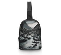 Sling Bag for Women Men River And Gray Rocks Crossbody Bag Casual Daypack Backpack Shoulder Chest Bag Fashion Waist Pack Water Resistant Fanny Pack Crossbody Shoulder Bag, white, 8.3x2.5x12 Inches