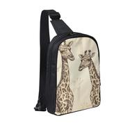Sling Bag for Women Men Shoulder Bag Yellow Butterfly and Flower Chest Bag Travel Fanny Pack Lightweight Casual Daypack, Hand Drawn Giraffes, One Size, Sling Backpacks