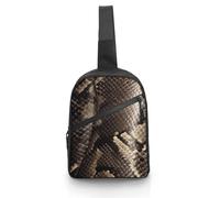 Sling Bag for Women Men Snake Skin Crossbody Bag Casual Daypack Backpack Shoulder Chest Bag Fashion Waist Pack Water Resistant Fanny Pack Crossbody Shoulder Bag, white, 8.3x2.5x12 Inches