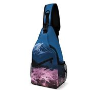 Sling Bag for Women Men Starry Night Sakura Crossbody Shoulder Bag Chest Bag Small Sling Backpack Daypack Fanny Packs