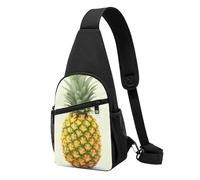 Sling bag for Women Men Trendy Sling Bakpack Casual Chest Bag Dreamy Gradient Mermaid Scales Fanny Pack for Travel Hiking, Fresh Pineapple, One Size