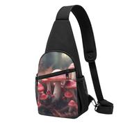 Sling bag for Women Men Trendy Sling Bakpack Casual Chest Bag Mushrooms on the Ground Fanny Pack for Travel Hiking, Mushrooms On The Ground, One Size