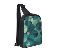 Sling bag for Women Men Trendy Sling Bakpack Casual Chest Bag Palm Trees on the Island Fanny Pack for Travel Hiking, Green Pattern, One Size