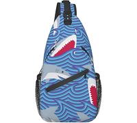 Sling Bag, Foraging Shark Print Crossbody Sling Backpack for Casual Shoulder Women and Men