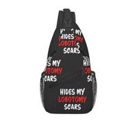 Sling Bag Funny Hides My Lobotomy Anti-Theft Cross Body Bag Adjustable Chest Pack For Work Parade Outdoor