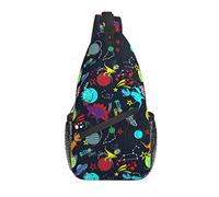 Sling Bag Galaxy Dinosaur Planet Dino Hiking Daypack Crossbody Shoulder Backpack Travel Chest Pack for Men Women