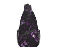 Sling Bag Gothic Skull Gothic Halloween Casual Over The Shoulder Bag Unisex Shoulder Sling Bags For Camping Outdoor Parade