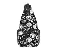Sling Bag Halloween Pumpkins And Bats 10 Waterproof Over The Shoulder Bag Lightweight Daypack For Women Parade Men