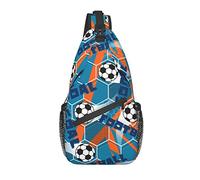 Sling Bag Hexagon Soccer Blue Hiking Daypack Crossbody Shoulder Backpack Travel Chest Pack for Men Women