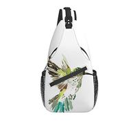 Sling Bag Hummingbird Watercolor Spring Hiking Daypack Crossbody Shoulder Backpack Travel Chest Pack for Men Women