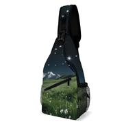 Sling Bag Lightweight Crossbody Chest Pack Alpine Meadow Stars Travel Shoulder Bag with Adjustable Strap