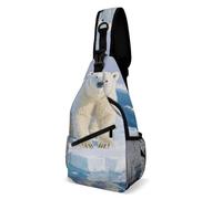 Sling Bag Lightweight Crossbody Chest Pack Arctic Polar Bear Travel Shoulder Bag with Adjustable Strap