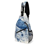 Sling Bag Lightweight Crossbody Chest Pack Bluebird And Flowers Travel Shoulder Bag with Adjustable Strap