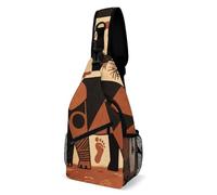 Sling Bag Lightweight Crossbody Chest Pack Elephant March Print Travel Shoulder Bag with Adjustable Strap
