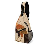 Sling Bag Lightweight Crossbody Chest Pack Peacock Classic Art Travel Shoulder Bag with Adjustable Strap