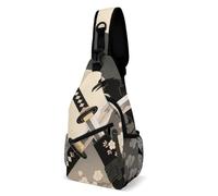 Sling Bag Lightweight Crossbody Chest Pack Samurai Sword Draw Travel Shoulder Bag with Adjustable Strap