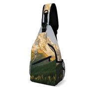 Sling Bag Lightweight Crossbody Chest Pack Snow Mountain Sunrise Travel Shoulder Bag with Adjustable Strap