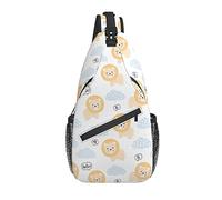 Sling Bag Lion Cat Childish Hiking Daypack Crossbody Shoulder Backpack Travel Chest Pack for Men Women