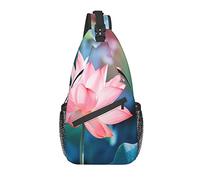Sling Bag Lotus Flower Zen Hiking Daypack Crossbody Shoulder Backpack Travel Chest Pack for Men Women