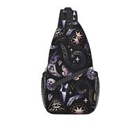 Sling Bag Mystic Moon Butterfly Sun Planet Magic Hiking Daypack Crossbody Shoulder Backpack Travel Chest Pack for Men Women