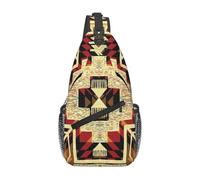 Sling Bag Native America Pattern Diagonally Waterproof Durable Across Body Bag, For Daily, Cycling, Sports, Running, Travel