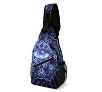Sling Bag Occult Acid Sacred Mystic All Seeing Eye Mandala Chest Pack Casual Durable Small Sling Bag, For Office, Daily, Walking