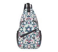 Sling Bag Oriental Tile Boho Mandala Ethnic Hiking Daypack Crossbody Shoulder Backpack Travel Chest Pack for Men Women