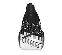 Sling Bag Piano Key Music Note Hiking Daypack Crossbody Shoulder Backpack Travel Chest Pack for Men Women