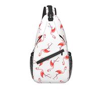 Sling Bag Pink Flamingo Watercolor Tropical Bird Hiking Daypack Crossbody Shoulder Backpack Travel Chest Pack for Men Women